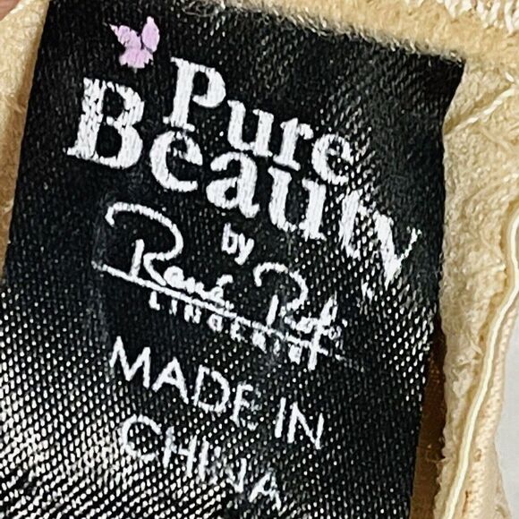 Rene Rofe Pure Beauty 34C padded Underwire Push Up Bra NWOT Tan Black Lace - Picture 6 of 7